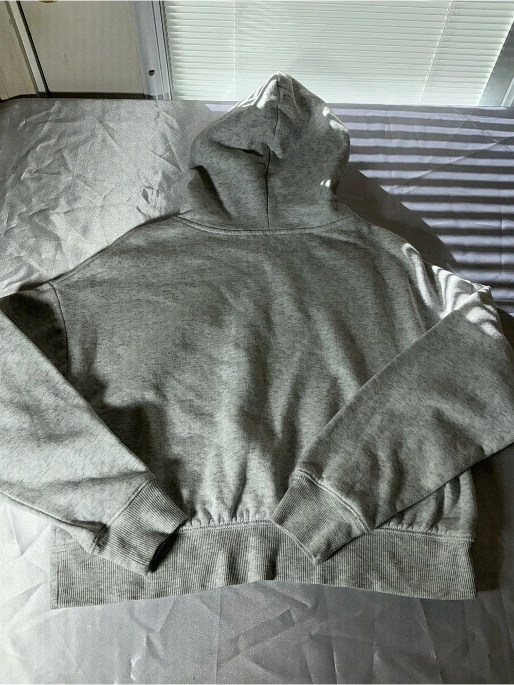 Justice Girls Light Gray Hoodie with Rainbow Marble Swirl Size M